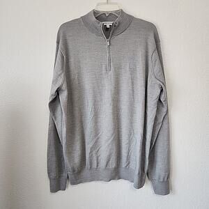 Peter Millar Mens Lg Wool Blend Sweater 1/4 Zip Gray Autumn Crest Everyday Soft